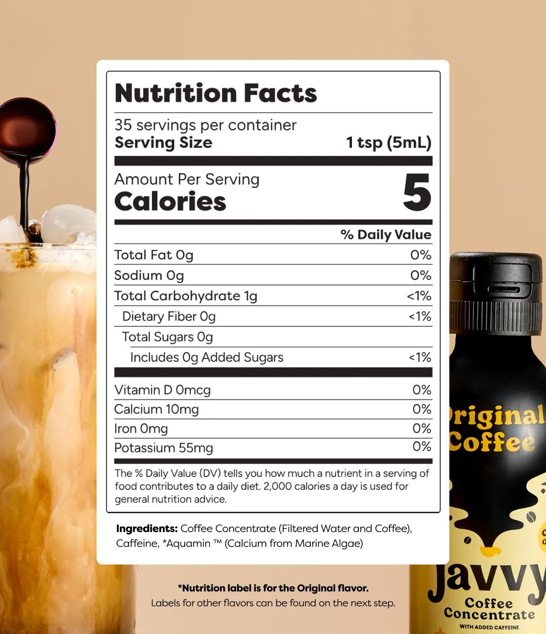 Javvy Coffee Concentrate nutrition facts
