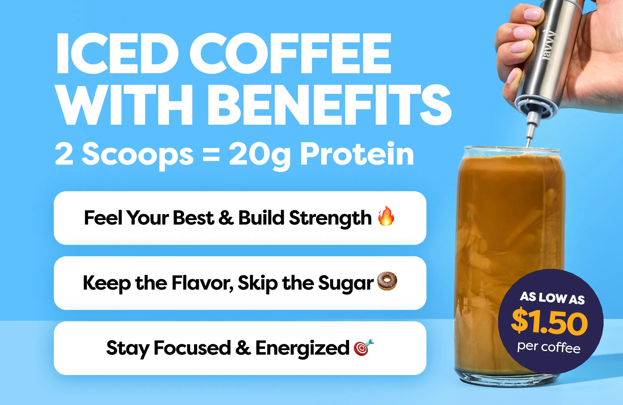 Javvy Protein Coffee price per serving compared with other options